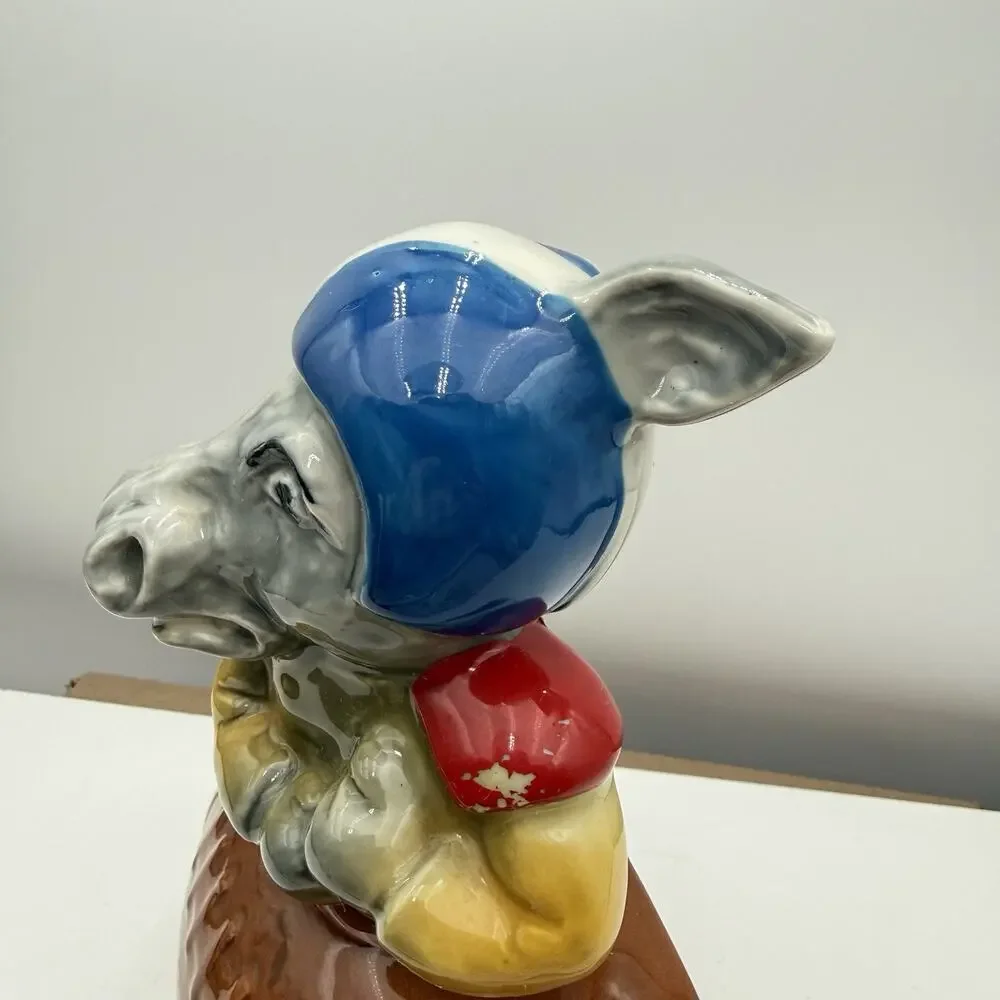 Vintage  1972 Jim Beam Decanter Democratic Donkey Football Jersey‎ Blue Gray